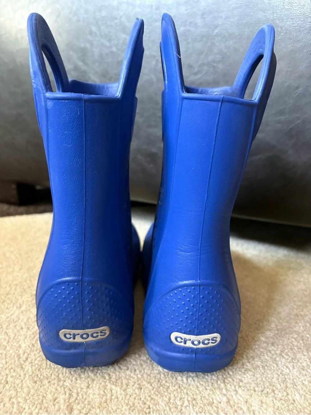 Crocs “Handle It” Rain Boots Kids Blue Waterproof Pull On Boots - 1